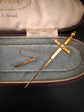 VICTORIAN 15CT GOLD & PEARL SWORD BROOCH