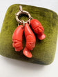 EARLY 19TH CENTURY PUNCHINELLO CORAL PENDANTS WITH LARGE BOLT RING BAIL