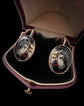 VICTORIAN PRINTED GLASS PONY EARRINGS