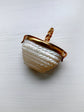 19TH CENTURY CHUNKY MOTHER OF PEARL & 15CT GOLD BASKET PENDANT