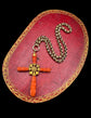 GEORGIAN CARVED CORAL & GOLD LARGE CROSS PENDANT