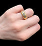 VICTORIAN CHUNKY 18CT GOLD THREE STONE DIAMOND GYPSY / STAR SET RING