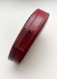 LARGE RED LEATHER OVAL MULTI RING BOX