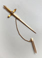 VICTORIAN 15CT GOLD & PEARL SWORD BROOCH