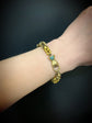 GEORGIAN 15CT GOLD BRACELET WITH A GEM SET HAND & SNAKE CLASP