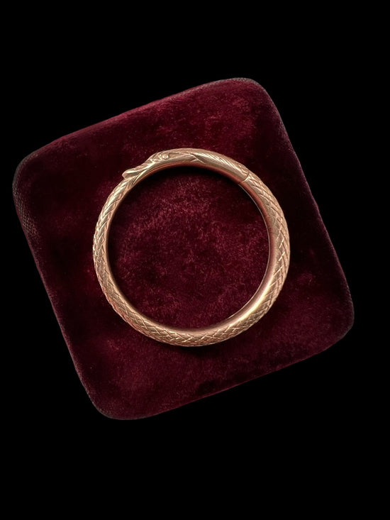 GEORGIAN LARGE 15CT GOLD SNAKE OUROBOROS SPLIT RING