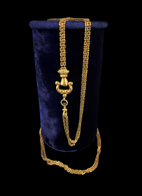 19TH CENTURY GAURD CHAIN WITH HAND CLASP