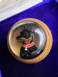 VICTORIAN ESSEX CRYSTAL / REVERSE INTAGLIO PINSCHER DOG BROOCH