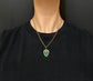 GEORGIAN MALACHITE & PEARL HEART PENDANT