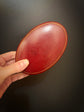 LARGE RED LEATHER OVAL MULTI RING BOX