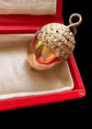 VICTORIAN SUPER SIZED 9CT GOLD ACORN POMANDER PENDANT