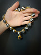 VICTORIAN BANDED AGATE & SNAKE GILT NECKLACE