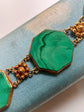 19TH CENTURY MALACHITE & 18CT GOLD BRACELET