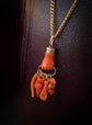 EARLY 19TH CENTURY CORAL HAND FIGA PENDANT