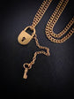 VICTORIAN 18CT GOLD WORKING PADLOCK & KEY PENDANT