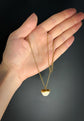 19TH CENTURY CHUNKY MOTHER OF PEARL & 15CT GOLD BASKET PENDANT