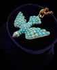 19TH CENTURY PAVÉ TURQUOISE SAINT ESPRIT DOVE PENDANT