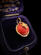 VICTORIAN MINI CORAL & COILED GOLD SNAKE PENDANT