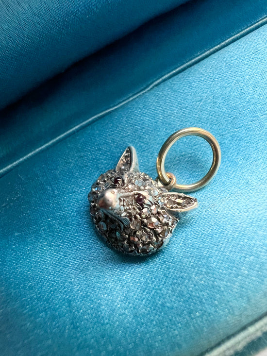 ANTIQUE DIAMOND FOX HEAD PENDANT