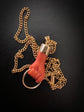 19TH CENTURY CORAL & 18CT GOLD HAND PENDANT