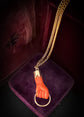 19TH CENTURY CORAL & 18CT GOLD HAND PENDANT