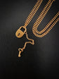 VICTORIAN 18CT GOLD WORKING PADLOCK & KEY PENDANT