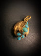 ETRUSCAN REVIVAL 15CT GOLD & TURQUOISE PENDANT