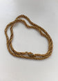 GEORGIAN 15CT GOLD WOVEN CHAIN WITH TURQUOISE CLASP