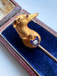 VICTORIAN WHIPPET STICKPIN WITH DIAMOND HEART COLLAR