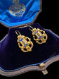 19TH CENTURY FRENCH 18CT GOLD & ENAMEL EARRINGS & BROOCH DEMI PARURE