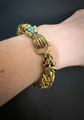 GEORGIAN 15CT GOLD BRACELET WITH A GEM SET HAND & SNAKE CLASP