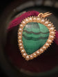 GEORGIAN MALACHITE & PEARL HEART PENDANT