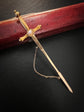 VICTORIAN 15CT GOLD & PEARL SWORD BROOCH