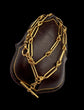 ANTIQUE 18CT GOLD PAPERCLIP & LOVERS KNOT LINK ALBERT CHAIN