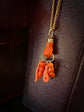 EARLY 19TH CENTURY CORAL HAND FIGA PENDANT