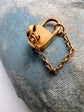 VICTORIAN 18CT GOLD WORKING PADLOCK & KEY PENDANT