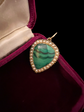 GEORGIAN MALACHITE & PEARL HEART PENDANT