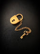 VICTORIAN 18CT GOLD WORKING PADLOCK & KEY PENDANT