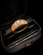 VICTORIAN CHUNKY 18CT GOLD THREE STONE DIAMOND GYPSY / STAR SET RING