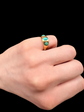 VICTORIAN 18CT GOLD & TURQUOISE GYPSY RING