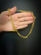 VICTORIAN CHUNKY 18CT GOLD PAPERCLIP ALBERT CHAIN