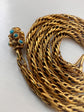 GEORGIAN 15CT GOLD WOVEN CHAIN WITH TURQUOISE CLASP