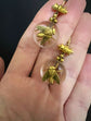 VICTORIAN GOLD FLY & ROCK CRYSTAL EARRINGS