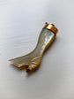 EARLY VICTORIAN MOTHER OF PEAL & HIGH CARAT GOLD BOOT PENDANT