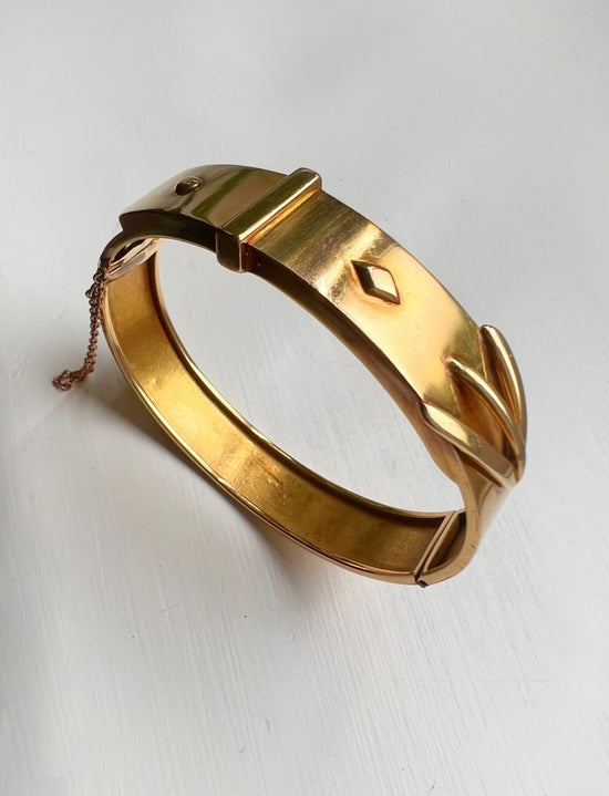 VICTORIAN 18CT GOLD BUCKLE BANGLE