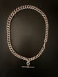 VICTORIAN CHUNKY SILVER CURB ALBERT CHAIN