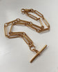 ANTIQUE 15CT GOLD PAPERCLIP ALBERT CHAIN