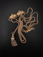 VICTORIAN TWO TONE GOLD SLIDER & TASSELS SNAKE LINK CHAIN