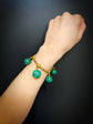 ARCHEOLOGICAL REVIVAL 18CT GOLD & MALACHITE SPHERE BRACELET