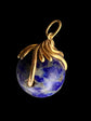 LAPIS LAZULI GLOBE PENDANT WITH 18CT TWISTED BAIL